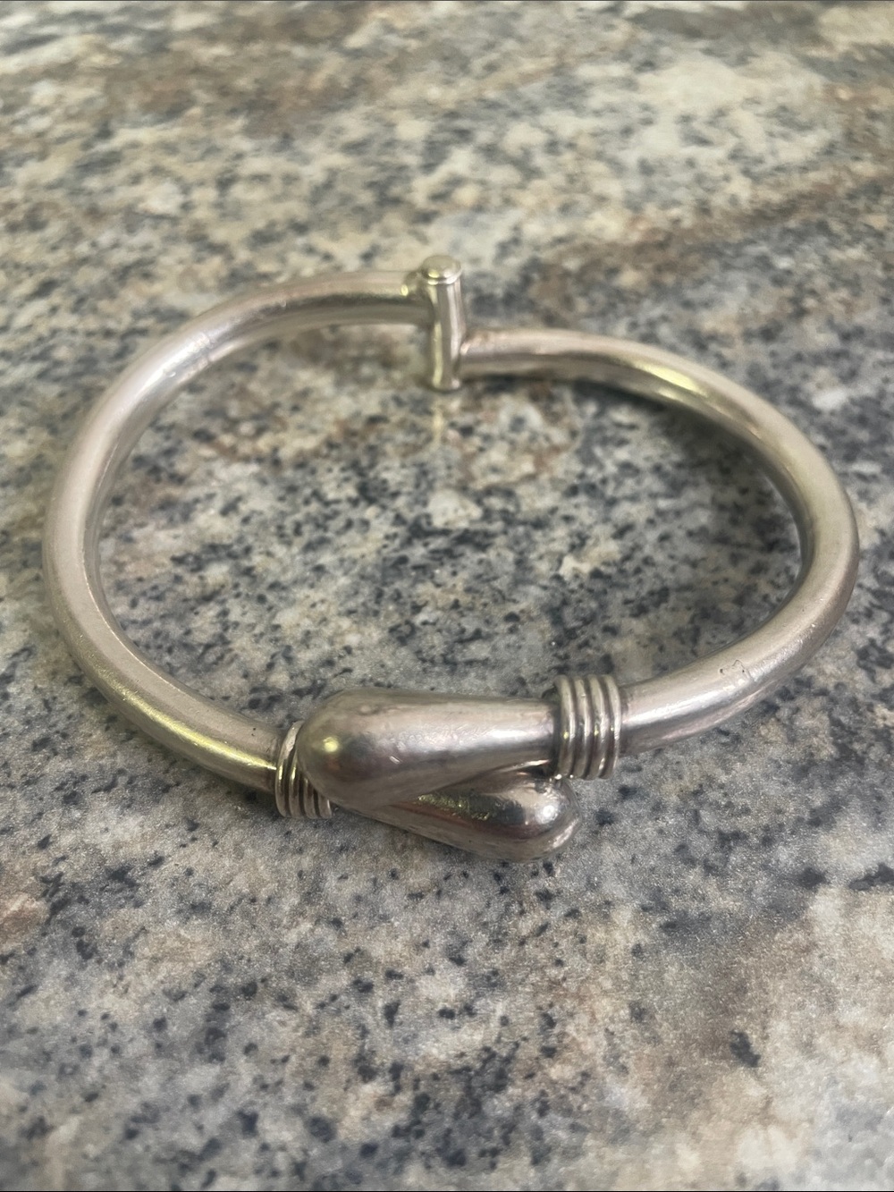 Sterling Silver 925 Hinged Bangle Bracelet Mexico - Picture 2 of 6